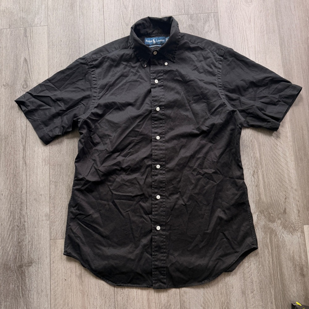 Ralph Lauren Classic Fit Mens S Black Short Sleeve Button Shirt